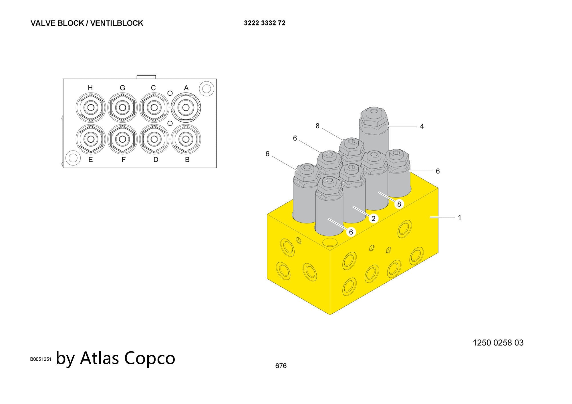 Atlas Copco Epiroc VALVE BLOCK 3222333272/3222 3332 72