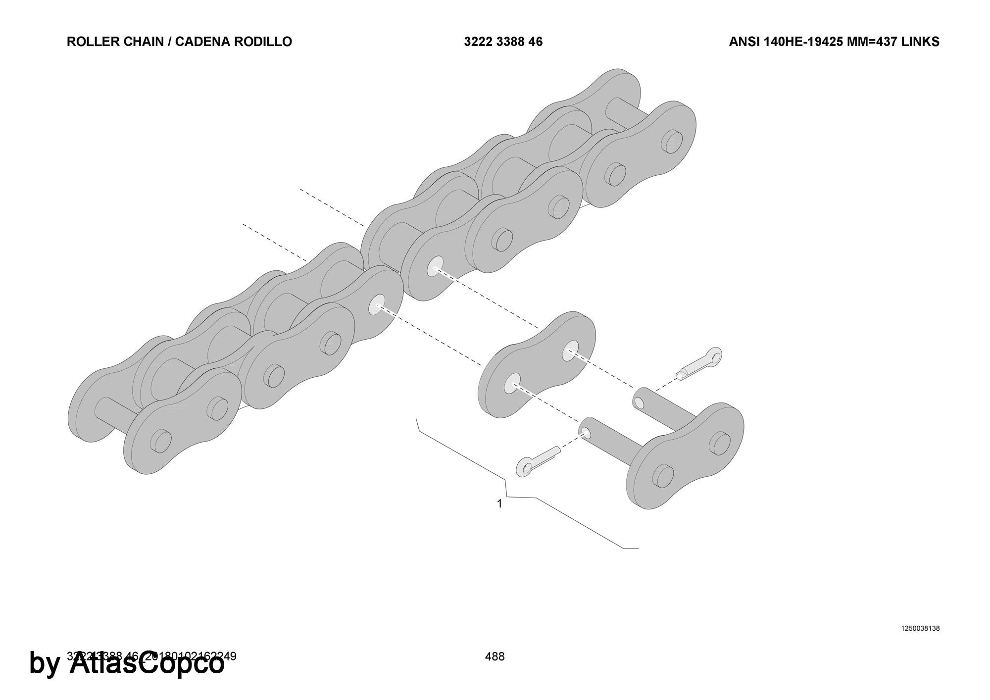 Atlas Copco Epiroc CHAIN LOCK 3222340627 /3222 3406 27